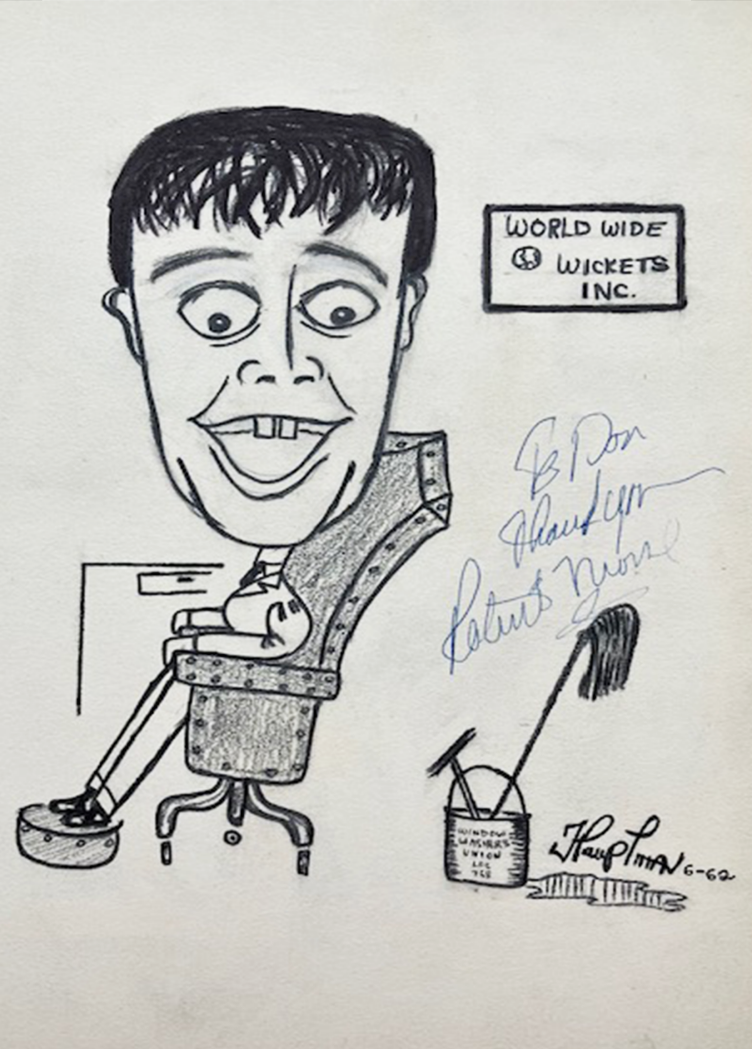 Robert Morse Signed Caricature